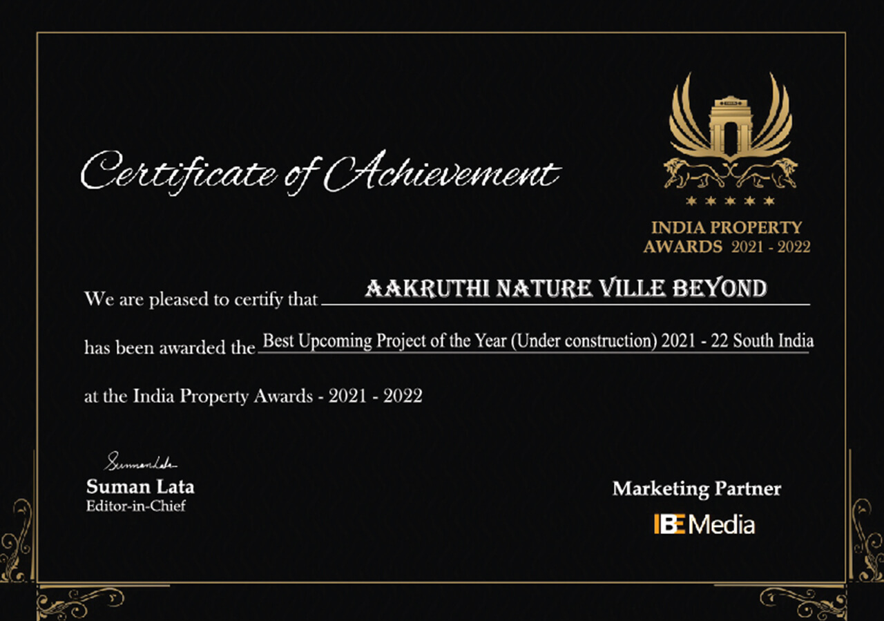 Natureville Beyond Certificate - Aakruthi Properties