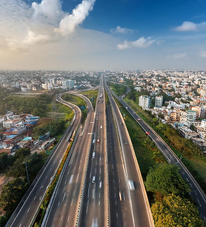 Top view of location